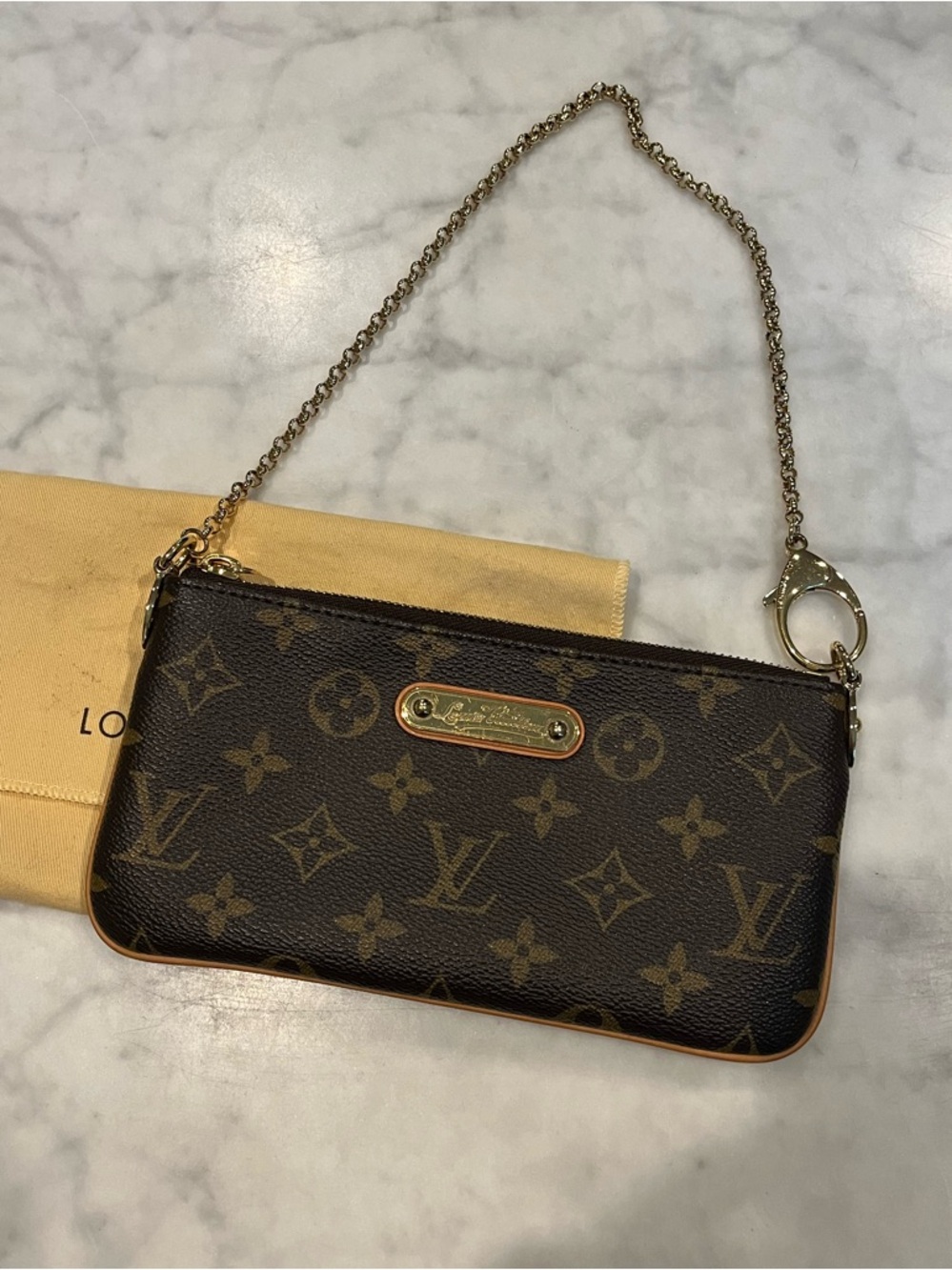 Louis Vuitton Brown Monogram Canvas Wristlet Pochette